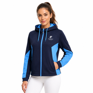 Sudadera con capucha y cremallera para gimnasio con logotipo personalizado al por mayor, chaqueta deportiva transpirable para exteriores, sudadera atlética ajustada para correr - Product Image 3