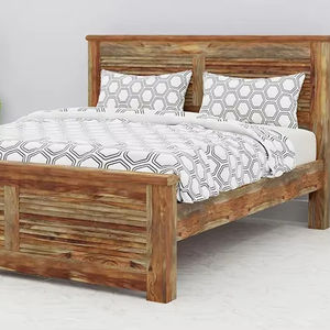 Lit de luxe haut de gamme fait main, sculpté à la main, en bois massif, pour chambre à coucher, avec pied de lit. - Product Image 1