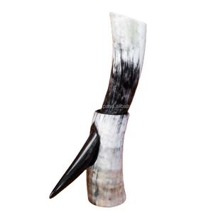 Authentique corne à boire viking avec support, faite à la main, polie, imperméable, corne de buffle naturelle, style animal - Product Image 5