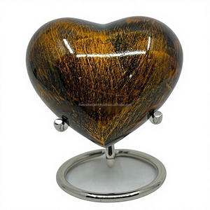 Urne funéraire en bois en forme de cœur, style américain, pour cendres d'animaux et d'adultes, vente en gros, design personnalisable, couleur marron - Product Image 1