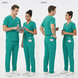 Uniformes de Enfermería para Hospital, Camiseta de Manga Corta con Cuello en V y Pantalones Jogger para Hombre y Mujer, Uniforme Médico - Product Image 3