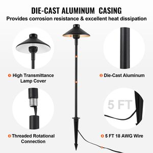 Set di 12 Luci LED a Basso Voltaggio 3W 210LM, 12V 24VAC/DC, Illuminazione Esterna Bianco Caldo 3000K per Vialetti e Paesaggi - Product Image 3