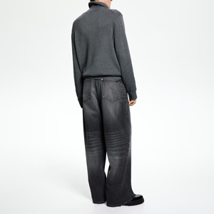 กางเกงยีนส์ผู้ชายทรงสลิมฟิตคุณภาพดีเยี่ยม ไม่ผ่านการซัก ติดกระดุม ขายดี เอวกลาง ยืดหยุ่น ผ้าเดนิม ไซส์ใหญ่ ผ้าถัก - Product Image 5