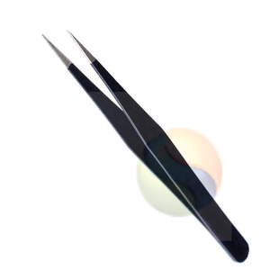 Pince à épiler professionnelle en acier inoxydable pour extensions de cils, logo personnalisé, pointe droite, pointe courbée, pointe fine Elite pour extensions de cils - Product Image 2