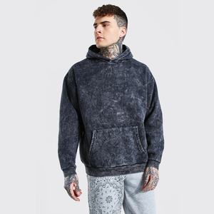 Vente en gros bloc de couleur vintage anti-rétrécissement respirant doux tech polaire hommes sweats à capuche et sweat à capuche décontracté imprimé bouffant - Product Image 1
