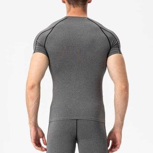 Camiseta de Compresión de Manga Corta Gris para Hombre, Secado Rápido, Spandex, Poliéster, Top Deportivo, Talla Adulto M - Product Image 6
