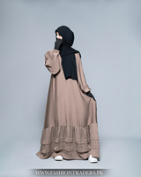 Nouvelle robe abaya maxi à volants en polyester Nida Premium, coupe ample, modeste, grande taille, respirante, séchage rapide, faite à la main, pour adultes
