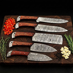 Ensemble de couteaux de cuisine en acier Damas de haute qualité, 5 pièces, design élégant et précis, couteaux de cuisine professionnels, durables et longue durée de vie - Product Image 2