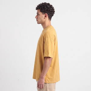 Chemise décontractée en coton à manches courtes pour homme, coupe ample, col rond, tricotée, respirante, pour l'été, OEM/ODM - Product Image 4