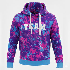 Sudadera con Capucha de Terciopelo y Felpa de 300GSM, Suave al Tacto, Estilo Chándal, Manga Raglán, Diseño Bicolor con Bloques de Color, Sudadera de 350GSM - Product Image 1