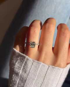 Anillos de Compromiso con Diamantes de 2 Quilates, Corte Cojín, Cultivados en Laboratorio, Engaste de Garras, Joyería de Boda Moderna, Clásica y Minimalista, Oro Sólido de 14K y 18K - Product Image 4