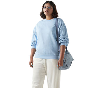 Sudaderas de Cuello Redondo para Mujer, Tallas Grandes, Personalizadas con Estampado, Hombros Caídos, 100% Algodón, Ropa de Invierno, OEM - Product Image 1