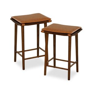 Set of 2 25.5 Inch Barstools with Comfortable Cushion and <b>Footrest</b> for Home or Commercial Use - Product Image 4