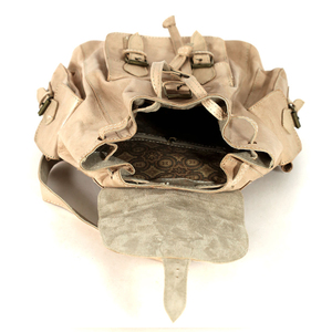 Biyadina Premium <b>Ladies</b> Beige Leather <b>Backpack</b> Handmade in Vintage Style with Timeless Elegance - Product Image 5