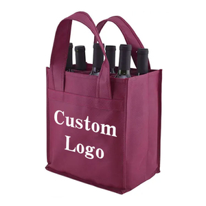 Customized Reusable 6-Pack Polypropylene Non-Woven Beer and Wine <b>Bottle</b> <b>Carrier</b> Reusable Shopping Bags for 6 <b>Bottles</b> - Product Image 1