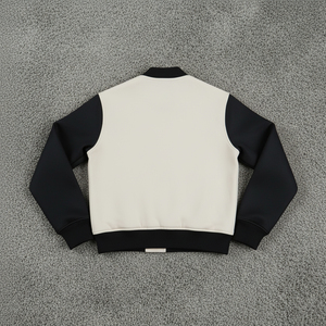 Chaqueta Varsity con Capucha de Lona 100% Lana de Alta Calidad para Hombre, Cuello Camisero Personalizado, Impermeable, Estilo Urbano de Invierno - Product Image 3