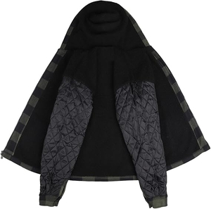 Wholesale ARTIZ INTERNATIONAL Letterman <b>Flannel</b> <b>Jacket</b> Durable Windproof Eco-Friendly Hooded Nylon/Cotton Front Logo <b>Men's</b> - Product Image 3