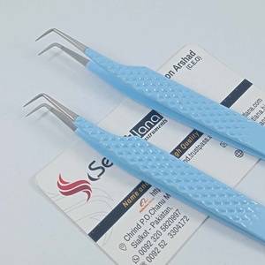 Pinzas para Extensión de Pestañas de Acero Inoxidable con Punta en Pico/Fibra Azul de 90 Grados SL-148 Antiestáticas de Precisión Duraderas SEVETLANA - Product Image 5