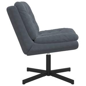 Fauteuil pivotant relaxant en velours gris foncé 63 x 75 x 76 cm pour salon - Product Image 3