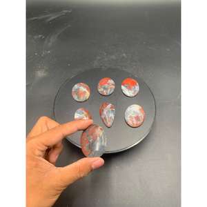 Cabochon de jaspe rouge breccié naturel 3-5 cm, cristal poli en vrac pour la fabrication de bijoux - Product Image 3