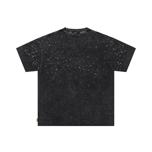 Oversized Rhinestone T <b>Shirt</b> High GSM 100% Cotton Graphic Printed DTF DTG Tee <b>Y2K</b> Streetwear Hip Hop Washed Fashion Unisex <b>Shirt</b> - Product Image 2