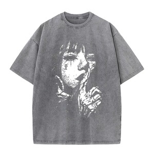 เสื้อยืดโอเวอร์ไซส์ผู้ชายผ้าฝ้าย 100% ย้อมสีแบบแอซิดวอช คุณภาพสูง แห้งเร็ว ระบายอากาศดี คอกลม สีน้ำตาล เสื้อยืดผู้ชายย้อมสีแบบแอซิดวอช - Product Image 2
