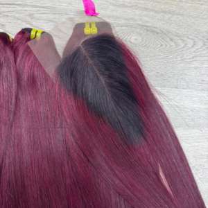 ผมตรงจากกระดูกผมมนุษย์เวียดนามผมตรงสีเบอร์กันดี - Product Image 5