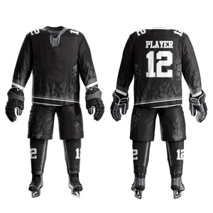 Uniforme de hockey sur glace personnalisé de haute qualité, ensemble complet, sublimation, pour équipe, séchage rapide, uniforme de hockey sur glace pas cher, service OEM ODM - Product Image 1
