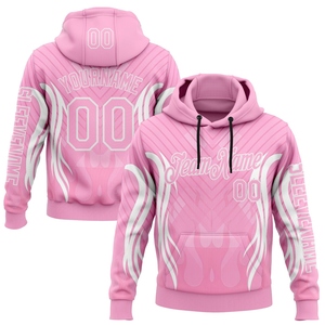 Sweat-shirt à capuche sportif abstrait 3D flamme noir, bleu clair et rose personnalisé OMMIZ INDUSTRY en gros - Product Image 3
