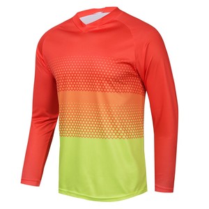 Maillot de motocross à manches longues unisexe, séchage rapide, respirant, imprimé par transfert thermique, polyester 140g, personnalisable avec les noms de l'équipe - Product Image 1