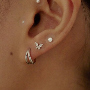 [W Island] 24K Gold <b>Flower</b> Ear Patches Glossy Muse Transparent Waterproof 72-Hour Wear Jewel <b>Stickers</b> - Product Image 1