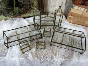 Ensemble de 3 boîtes de présentation de bijoux en verre, boîtes de rangement hexagonales avec cadre métallique et panneaux en verre transparent pour organiser les accessoires - Product Image 5