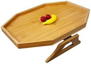 Table d'appoint rustique en bois pour canapé, avec rangement pour collations, tasses et télécommande, décoration style ferme - Product Image 5