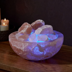 Lampe en sel rose de l'Himalaya naturel, éclairage doux, cristal de roche décoratif pour chambre, bureau, maison, ambiance apaisante et relaxante - Product Image 2