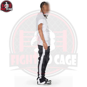 Pantalones Casuales Negros Apilados al por Mayor para Hombre, Joggers Ajustados con Bordado Personalizado, Estilo Acampanado de Lona Ligera de Secado Rápido - Product Image 3