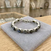 Bracelet en argent sterling 925 avec labradorite, fait main, bijoux en pierres précieuses naturelles, à porter tous les jours, bracelet élégant pour femmes, bracelet tendance