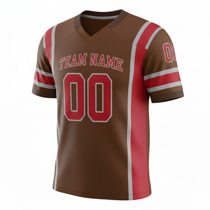 เสื้อฟุตบอลสั่งทำพิเศษสำหรับผู้ใหญ่ แขนสั้น ระบายอากาศได้ดี มีตัวเลือกไซส์พลัส ด้านหน้าทำจากโพลีเอสเตอร์ 100% คอวี - Product Image 2