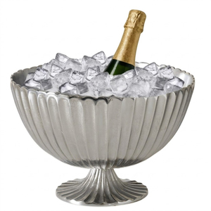 Vintage Aluminum Champagne Bowl With Handles Wine <b>Cooler</b> Punch Bowl Ice Bucket Gold Finish Tub For Wedding Barware Accessory - Product Image 2