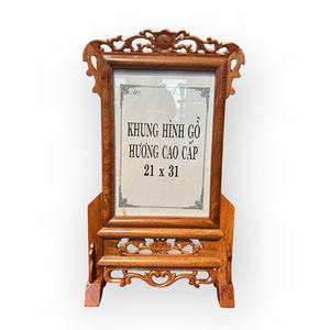 Sencillo marco para cuadro con diseño de flor de loto, hecho de madera aromática, tamaño 21x31 cm. - Product Image 5