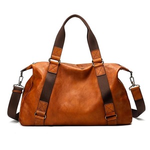 Bolsa de Viaje Impermeable de Cuero Genuino, Bolsa de Gimnasio de Gran Capacidad, Bolsa de Viaje para Pasar la Noche, Logotipo Personalizado - Product Image 2