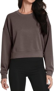 Sweat-shirt décontracté pour femme en coton 100% avec logo personnalisé sur le devant, manches longues, col rond, doublure en polaire, séchage rapide et écologique - Product Image 5