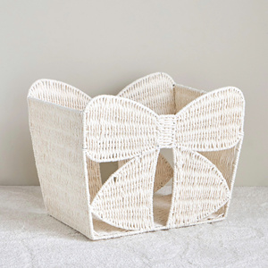 Charming Handmade Nursery Organizer Cute Decorative Toy <b>Bin</b> for Stylish Kids Rooms Homes Adorable Woven Kids Storage Basket - Product Image 1