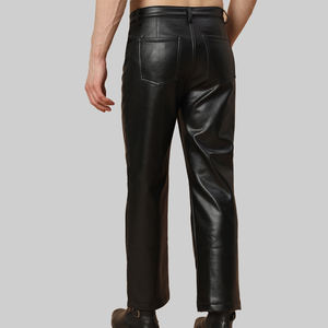 Pantalones de Cuero de la Mejor Calidad Hechos en Fábrica para Hombre, Cintura Alta, Frente Plano, Transpirables, Técnicos, Tejidos, en Oferta a Precio de Mayoreo - Product Image 5