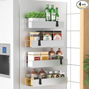 Set di 4 Organizzatori Magnetici Argento per Spezie, per Frigorifero e Forno - Product Image 2