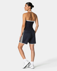 Shorts Personalizados para Mujer con Rayas Laterales, Forro en Contraste, Cintura Elástica con Bolsillos, Tela Suave y Transpirable, Talla Grande Premium - Product Image 4
