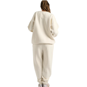 Women Fleece Pullover Hoodie Tracksuit Set Relaxed Jogger <b>Trousers</b> Oversized Fit Kangaroo Pocket Casual Winter Two Piece Outfit - Product Image 2