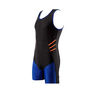 Maillot de lutte ajusté pour homme, personnalisé avec logo sublimé, séchage rapide, respirant, en polyester imprimé, sans manches, vêtement de sport - Product Image 5