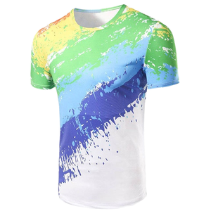 Camiseta Casual de Jersey para Hombre, Tallas Grandes, Transpirable, con Estampado Personalizado por Sublimación, Diseño Multicolor, Anti-Pilling - Product Image 1
