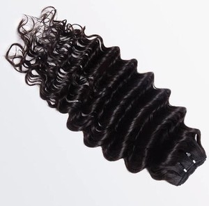 Extensiones de Cabello Humano Indio HD Ondulado Profundo Remy, Doble Trama a Máquina, Puntas de Una Sola Capa - Product Image 3