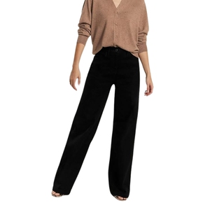 Jeans stretch à taille haute et coupe droite pour femmes - Product Image 1